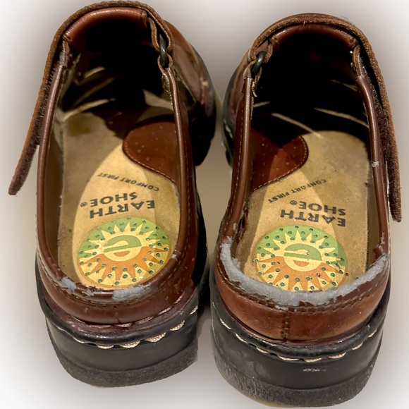 Vintage Earth Shoe Leather Harriet Lug Sole Mule Brown Sz8!worn only a few times - Picture 4 of 6